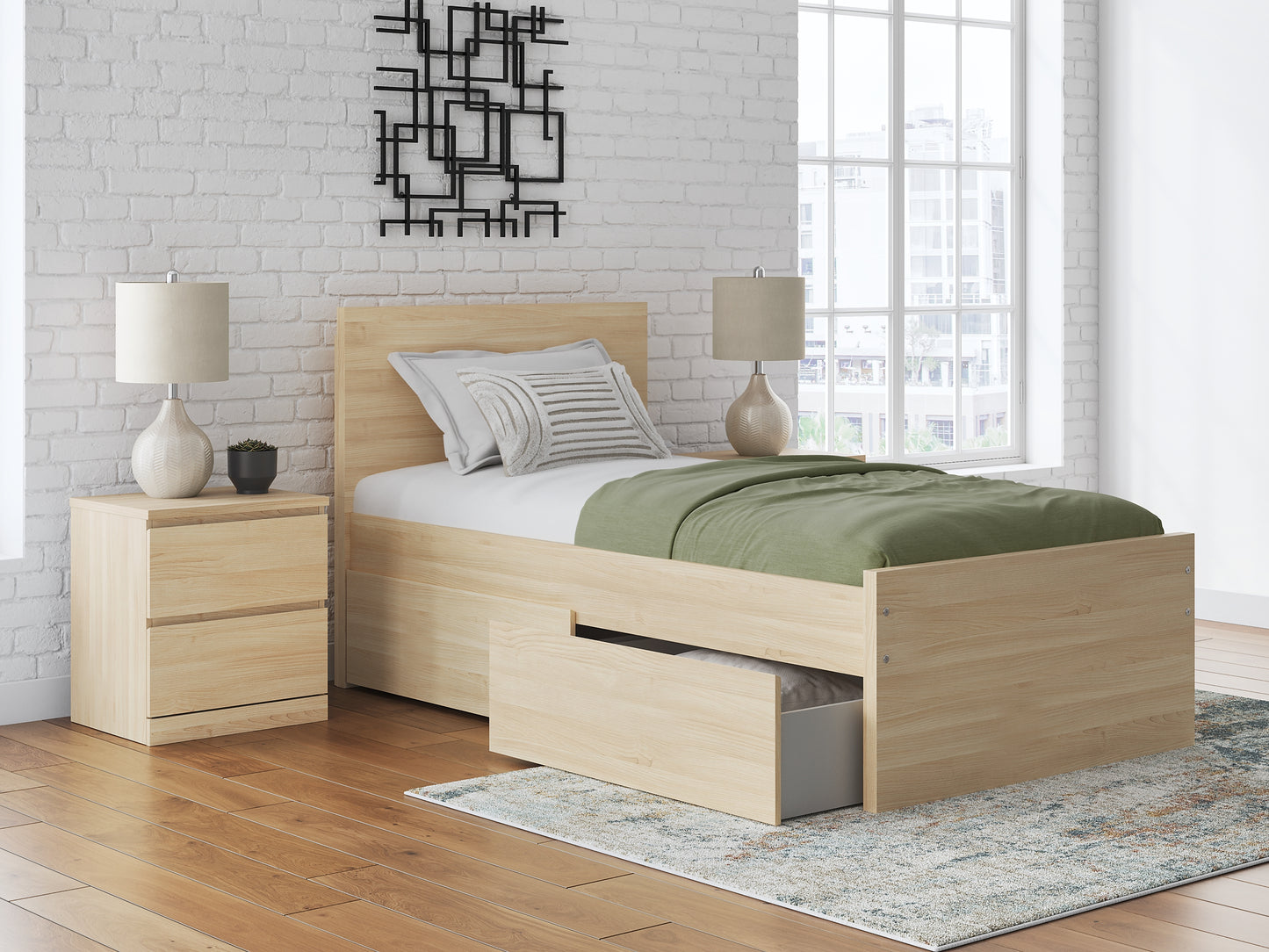 Ashley Express - Onita Twin Panel Platform Bed with 1 Side Storage