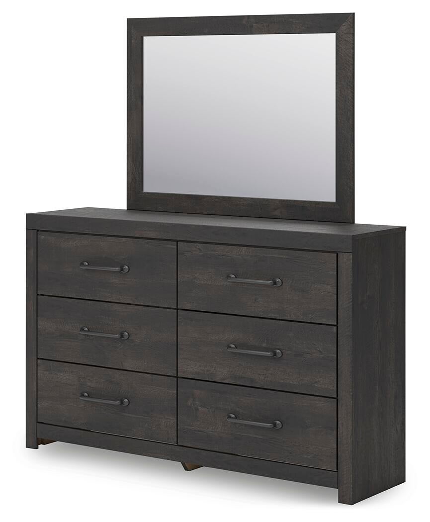 Hollivern King Panel Bed, Dresser and Mirror