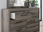 Graystorm King Panel Bed, Dresser, Mirror, Chest and Nightstand