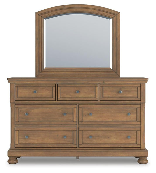 Feddinger King Panel Bed with Mirrored Dresser