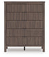 Pamytta Twin Upholstered Panel Platform Bed, Dresser, Mirror, Chest and Nightstand