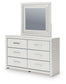 Zuraleus King Upholstered Panel Bed, Dresser, Mirror, Chest and Nightstand