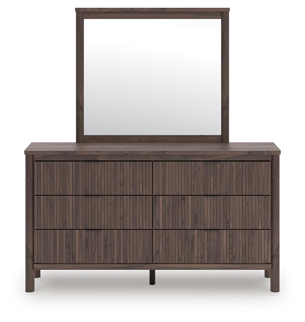 Pamytta King Panel Platform Bed, Dresser and Mirror