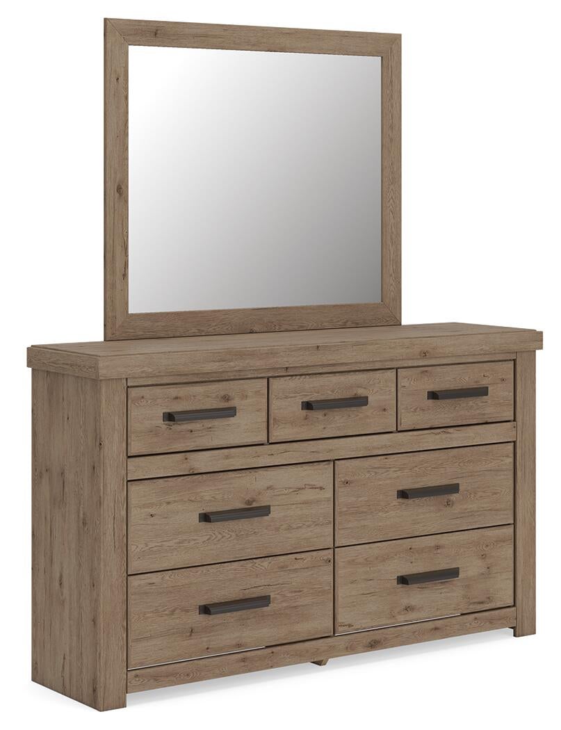Garistyn King Panel Storage Bed, Dresser and Mirror